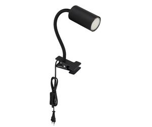 Lampe de table, lampe d'appoint, lampe de bureau, mobile, liseuse, lampe à pince, lampe de table, métal noir, bras flexible, GU10, LxlxH 29x10x41,5cm