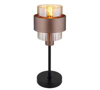 Lampe de table lampe d'appoint lampe de bureau verre ambre bronze H 47 cm