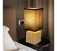 Lampe de table lampe d'appoint lampe de chambre bois textile noir H 30 cm