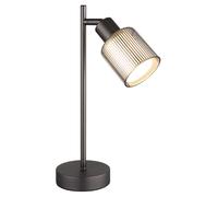 Lampe de table, lampe d'appoint, lampe de chevet, culot E14, verre, chrome, noir, réglable