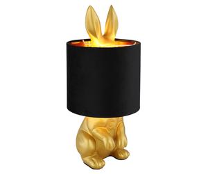 Lampe de table Lampe d'appoint Lampe de chevet Design lapin doré, plastique, 1x douille E27, DxH 18x41 cm