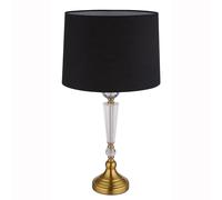 Lampe de table lampe d'appoint lampe de chevet textile laiton cristaux H 66 cm