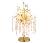 Lampe de table, lampe d'appoint, lampe de lecture, cristaux dorés, verre, H 67 cm