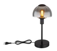 Lampe de table Lampe d'appoint Lampe de lecture Lampe de bureau, commande tactile, métal verre aspect fumée, douille E14, DxH 15x32cm