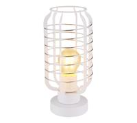 Lampe de table, lampe d'appoint, lampe de lecture, métal, blanc, design quadrillé, moderne, H 27,5 cm