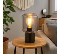 Lampe de table, lampe d'appoint, lampe de chambre, lampe de bureau, métal, verre, H 24 cm