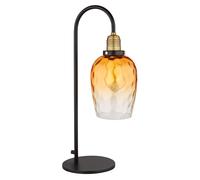 Lampe de table lampe d'appoint liseuse lampe de chevet laiton verre ambre H 55cm
