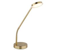 Lampe de table, lampe d'appoint, métal, couleur laiton, variateur tactile LED, Flexo H 53 cm