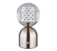 Lampe de table, lampe d'appoint, variateur tactile LED, lampe de chambre, table de chevet, nickel