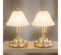 Lampe de Table Lampe de Banquiers Or Verre Tactile Chambre à Coucher 2er Set