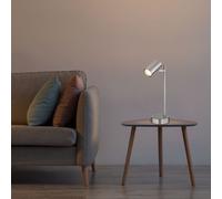Lampe de table Lampe de bureau Lampe d'appoint mobile nickel chromé mat H 35 cm
