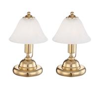 Lampe de table Lampe de bureau Lampe de lecture LED Interrupteur tactile, laiton Verre aspect albâtre, 1x LED 4,9W 470Lm blanc chaud, lot de 2