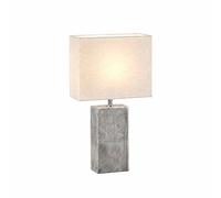 Lampe de table, lampe de chambre, interrupteur sur câble, argent, tissu blanc, H 50 cm