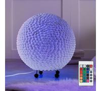 Lampe de table Lampe sphérique Lampe de table coquillage blanc Lampe de salon Lampe d'appoint, télécommande à intensité variable, 1x RGB LED 8,5W 806Lm blanc chaud, DxH 37x41 cm