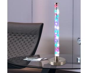 Lampe de table lampe de chevet colorée lampe de chambre argentée lampe de table RGB, métal, LED RGBW 1,2W, H 42 cm