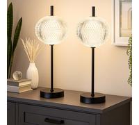 Lampe De Table Lampe De Chevet Cristal CCT Dimmable LED Ensemble De 2