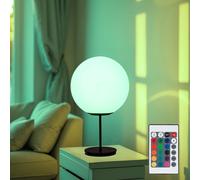 Lampe de table LED RGB à intensité variable avec télécommande Lampe d'appoint Lampe de chevet Lampe de chambre à coucher Lampe de salon, boule en verre métallique, 8,5W 806lm blanc chaud, H 41,5 cm
