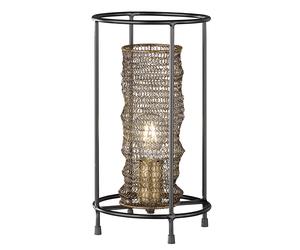 Lampe de table lampe de chevet laiton antique lampe de table de salon lampe de lecture, abat-jour en maillons de chaîne, 1x E27, DxH 20x36 cm