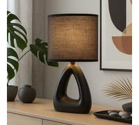 Lampe De Table Lampe De Chevet Lampe D'Appoint Salon Céramique Textile Noir