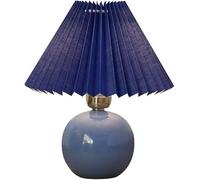 Lampe De Table Lampe De Chevet Lampe De Chambre à Coucher avec Abat-Jour en Tissu Lampe De Nuit Lampe De Table De Décoration pour Chambre à Coucher, Salon Dedside Lampe, Blue, Push Button