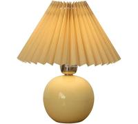 Lampe De Table Lampe De Chevet Lampe De Chambre à Coucher avec Abat-Jour en Tissu Lampe De Nuit Lampe De Table De Décoration pour Chambre à Coucher, Salon Dedside Lampe, Yellow, Push Button