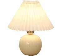 Lampe De Table Lampe De Chevet Lampe De Chambre à Coucher avec Abat-Jour en Tissu Lampe De Nuit Lampe De Table De Décoration pour Chambre à Coucher, Salon Dedside Lampe, White, Push Button