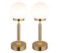 Lampe de table Lampe de chevet Lampe de chambre à coucher, métal verre, Touchdimmer Akku CCT, LED 2,5W 136 Lm 2700K 4000K 6500K, 2er Set