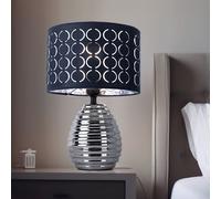 Lampe De Table Lampe De Chevet Lampe De Chambre En Céramique Velours Argenté