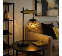 Lampe de table lampe de chevet chambre lampe de bureau métal doré H 55 cm