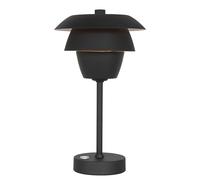 Lampe de table lampe de chevet Lampe de chevet Side lamp, dimmable tactile à 4 niveaux, métal noir, 1x douille E14, DxH 18x31cm