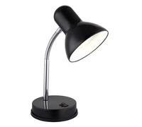 Lampe de table, lampe de chevet, lampe de lecture, plastique noir brillant Flexo H 35 cm