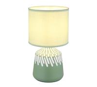 Lampe de table lampe de chevet lampe de table vert pâle textile céramique H 31,5 cm