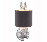 Lampe de table Lampe de chevet lapin design chambre à coucher gris argenté, plastique, 1 flamme 1x E27, DxH 18x41 cm