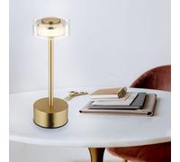 Lampe de table LED avec variateur tactile Lampe de chevet Lumière du jour Lampe de salon, laiton, 2,5W 108lm blanc chaud, blanc neutre, blanc froid, DxH 8 x 23,5