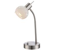 Lampe de table Lampe de chevet LED lampe de chambre lampe de table lampe de salon, flexible, verre nickel mat, 5W 320lm blanc chaud, LxlxH 22x22x34 cm