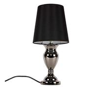 Lampe de Table Lampe de Chevet Liseuse Aluminium et Tissu Noir 48 cm