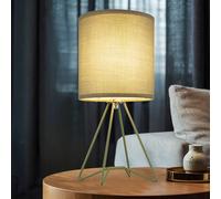 Lampe de table Abat-jour textile Lampe de chevet vert pâle Lampe d'appoint Moderne, métal, douille E14, DxH 16x34,5 cm