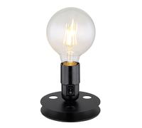 Lampe de table Lampe de chevet vintage Industrial noir Pied de lampe de table sans abat-jour, interrupteur sur la douille, métal, 1x E27, DxH 12x9 cm