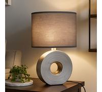 Lampe de chevet lampe de table lampe de lecture lampe de salon en céramique textile gris