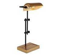 Lampe de table Lampe de lecture Lampe de chambre à coucher Lampe de salon Lampe de banquier, métal doré noir, E27, H 50 cm