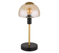 Lampe de table lampe de lecture lampe de table verre doré Touch chambre à coucher, métal noir, 1x E14 douille, DxH 15x32 cm