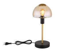 Lampe de table lampe de lecture lampe de table verre doré Touch chambre à coucher, métal noir, 1x E14 douille, DxH 15x32 cm