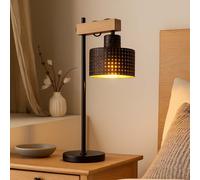 Lampe de table lampe de chevet aspect bois noir or lampe de salon 31cm