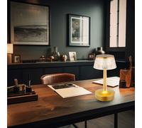 Lampe de table à accu cristal Lampe de table CCT dimmable Lampe de chevet Touchdimmer, couleur laiton, LED 0,7W 84Lm blanc chaud, DxH 12x23 cm