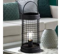 Table d'appoint design vintage gris clair décoration de salon éclairage lampe à grille de lecture FH-Lighting 850045