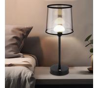 Lampe de table LED lampe d'appoint variateur tactile lampe de table lampe de chevet noir, métal textile couleur fumée, batterie USB CCT dimmable, 2W 109lm 2700K 4000K 6500K, D 14 cm