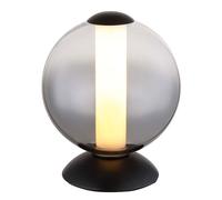 Lampe de table lampe de salon boule verre noir fumée LED H 21 cm