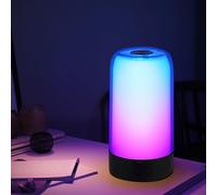 Lampe de table RGB Lampe de table avec Bluetooth Lampe de table Terrasse Changeur de couleur RGB, aluminium plastique, câble USB, 1x RGB LED, DxH 10x18,8 cm