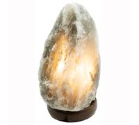 Lampe de table Lampe de salon Lampe d'appoint Lampe de chambre, bois cristal de sel brun foncé naturel, 1x E14, H 19 cm