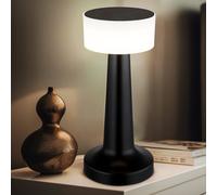 Lampe de table LED à intensité variable, lampe de table à variateur tactile, lampe de chevet, plastique noir, USB, 1W 55lm blanc chaudblanc froid, H 21,5 cm